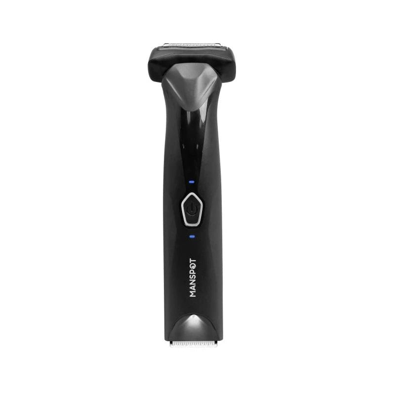 MANSPOT Manscape Body Hair Trimmer for Men Ball Trimmer Groin Hair Trimmer Dual Slided Waterproof Wet/Dry Pubic Hair Trimmer Foil Shaver Intergrated Ceramic Blade Head 90 Minutes Shaving