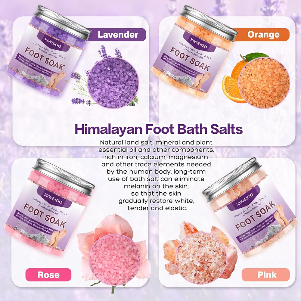 XIWEIOO Tea Tree Oil Foot Soak Stubborn Foot Odor Athletes Lavender Foot Soak with Pure Epsom Salt Soak Pedicure Salt Athletes Foot & Stubborn Foot Bath Salt Softens Calluses & Soothes Foot Care spa…